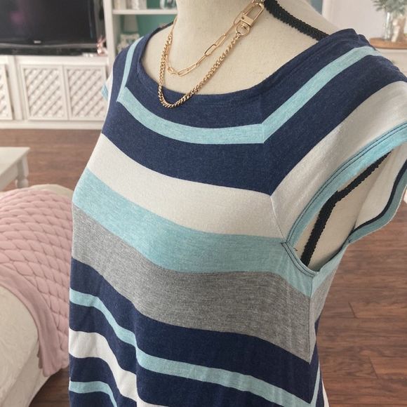 Max Studio Striped Tunic Top S - Picture 2 of 4